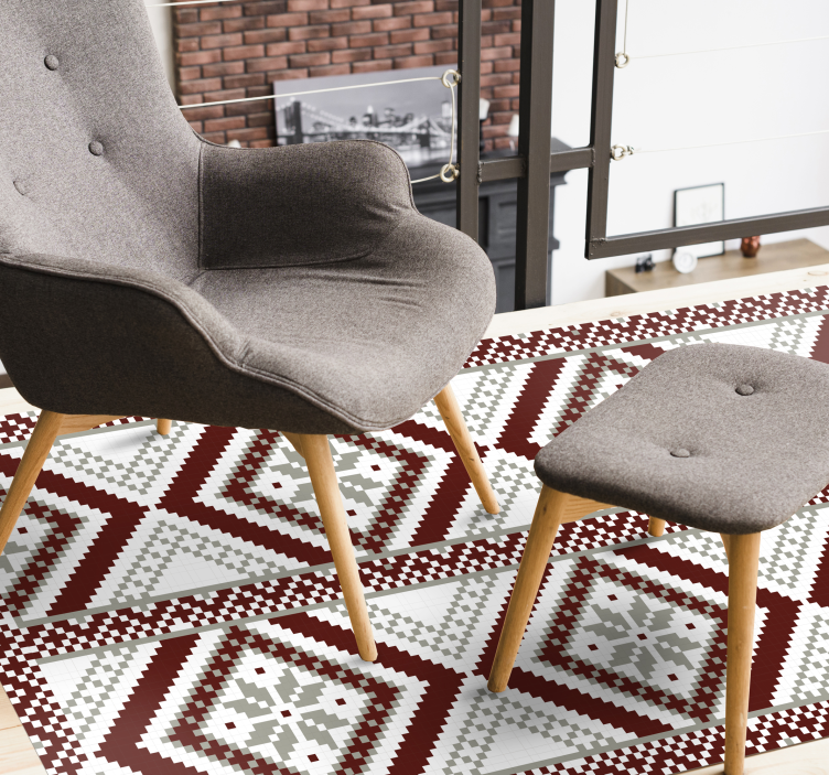 Intricate Geometric Patterns mosaic vinyl rug - TenStickers