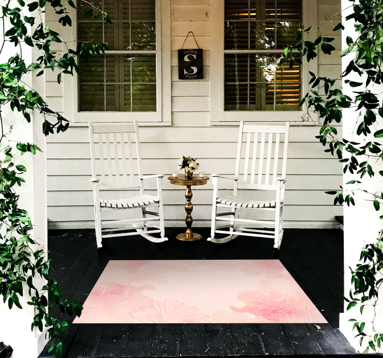 Floral Tranquility floral vinyl rug - TenStickers