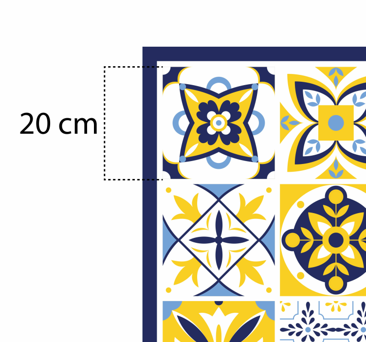 Blue Portuguese style tile carpet - TenStickers