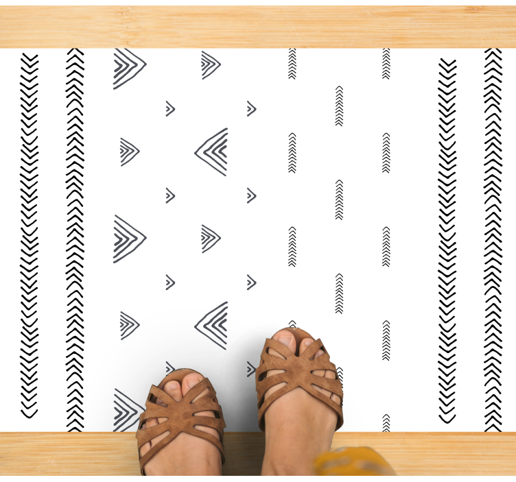 Nordic black and white stripes vinyl carpet - TenStickers