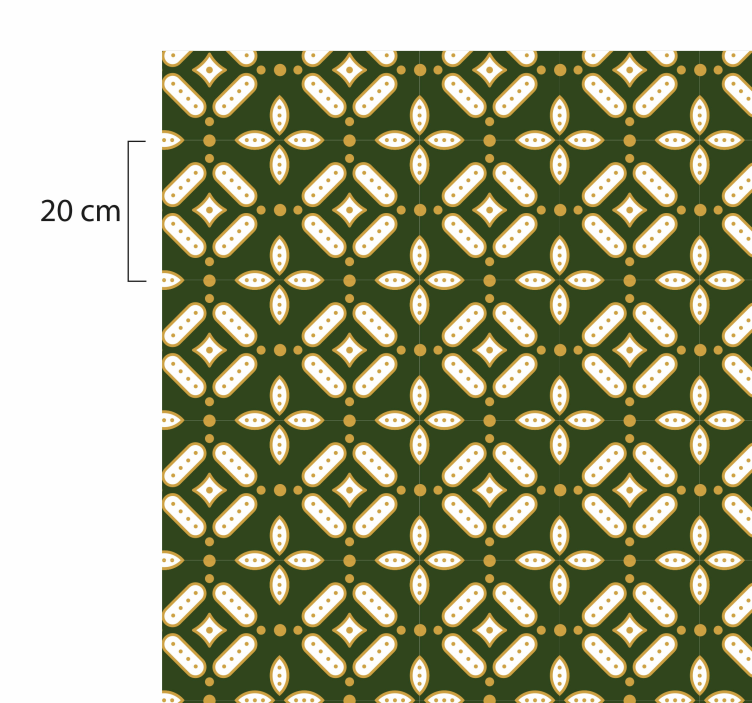 Vintage green tile design kitchen vinyl rug - TenStickers