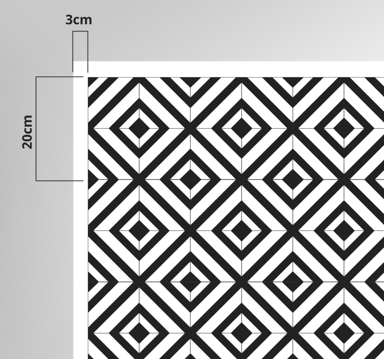 Black and white diagonal lines tile carpet - TenStickers
