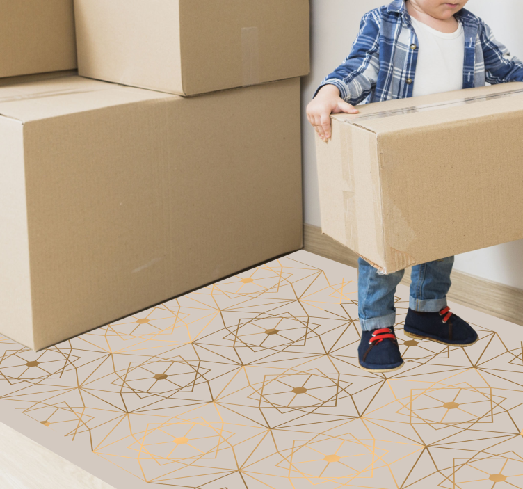 Brown textured mosaic floor tiles - TenStickers