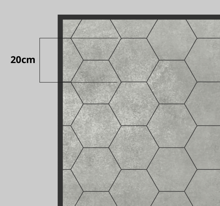 Hexagonal grey motif bathroom vinyl rug - TenStickers