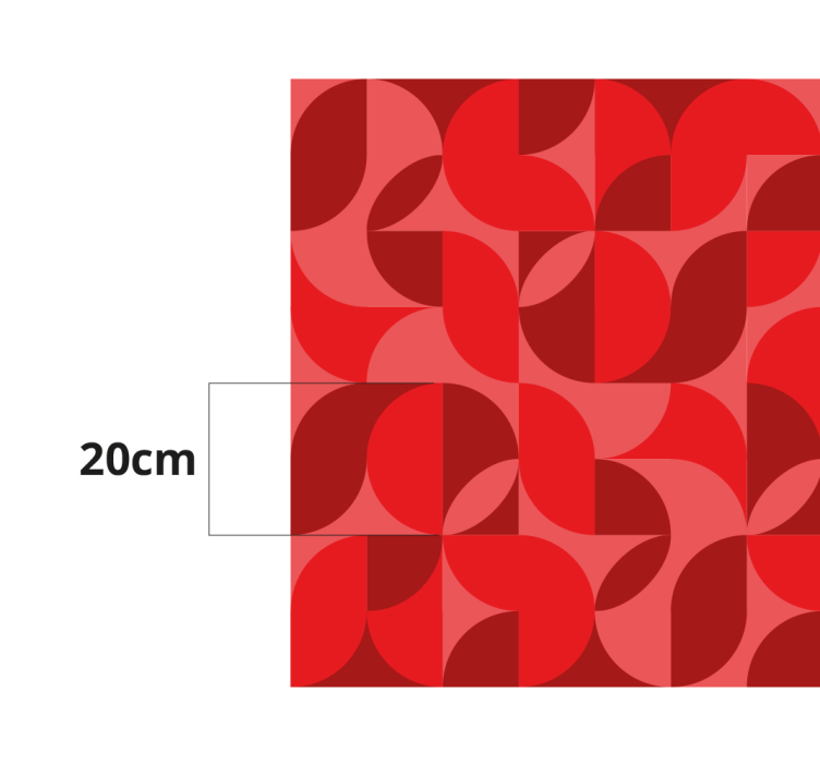 red retro living room rug - TenStickers