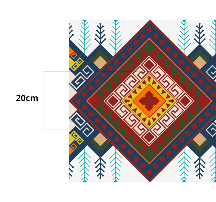 Geometric ethnic pattern mosaic floor tiles - TenStickers