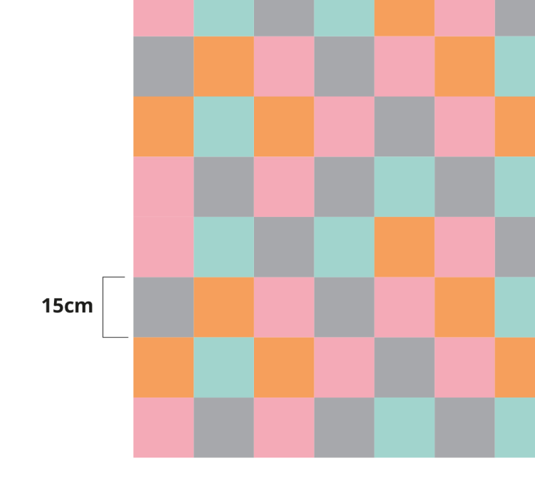 Colorful checkerboard geometric vinyl rug Colorful checkerboard geometric vinyl rug - TenStickers