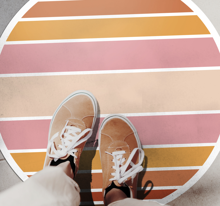 70's sun circle geometric vinyl rugs - TenStickers