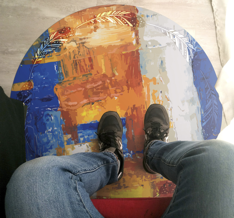 Abstract Color Fusion minimal vinyl rug - TenStickers