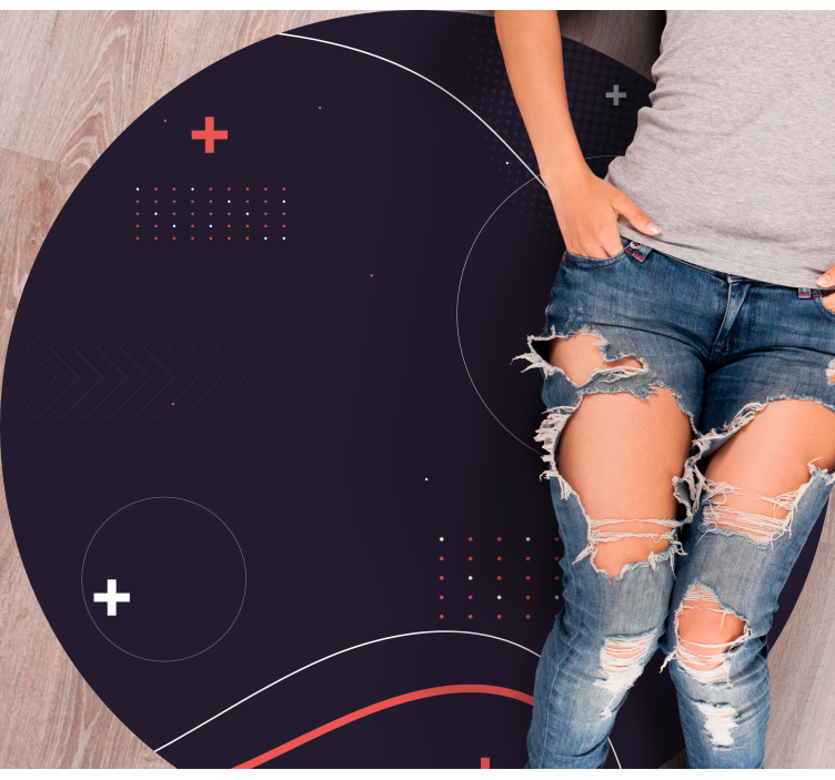 Abstract Curved Patterns modern vinyl rug - TenStickers