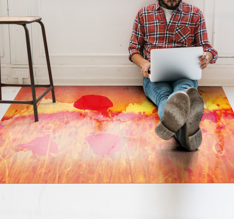 Abstract Meadow nature vinyl rug - TenStickers