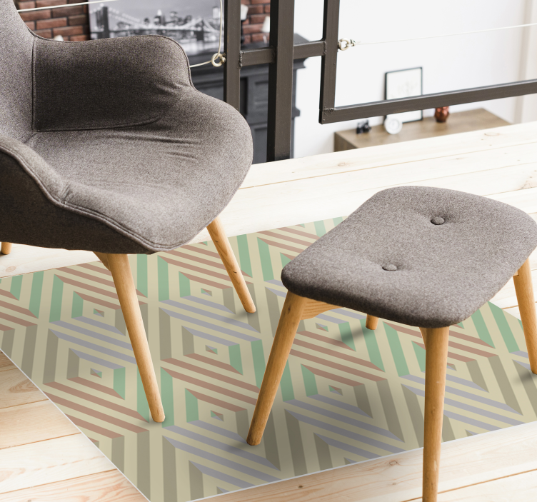 Abstract shapes geometric vinyl rug - TenStickers