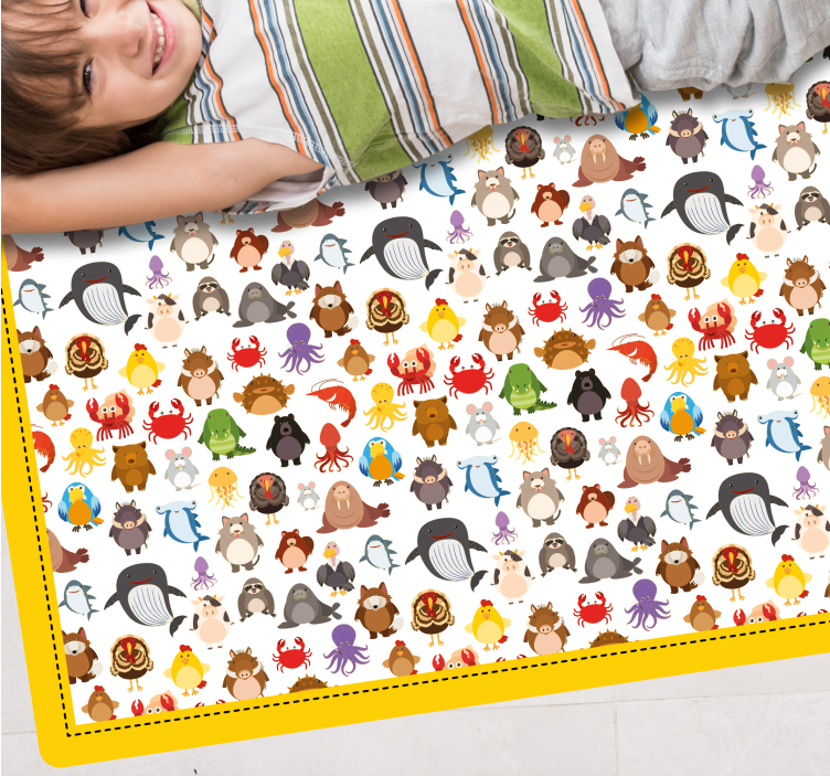 Adorable Wildlife Figures animal vinyl rug - TenStickers
