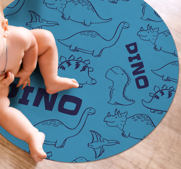 Adorable Dinosaur Pattern vinyl rug - TenStickers