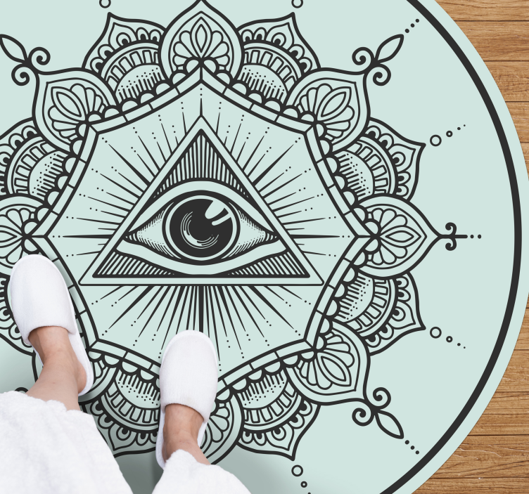 All-Seeing Eye mandala vinyl rug - TenStickers