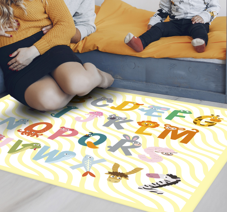 Animal Alphabet vinyl rug - TenStickers