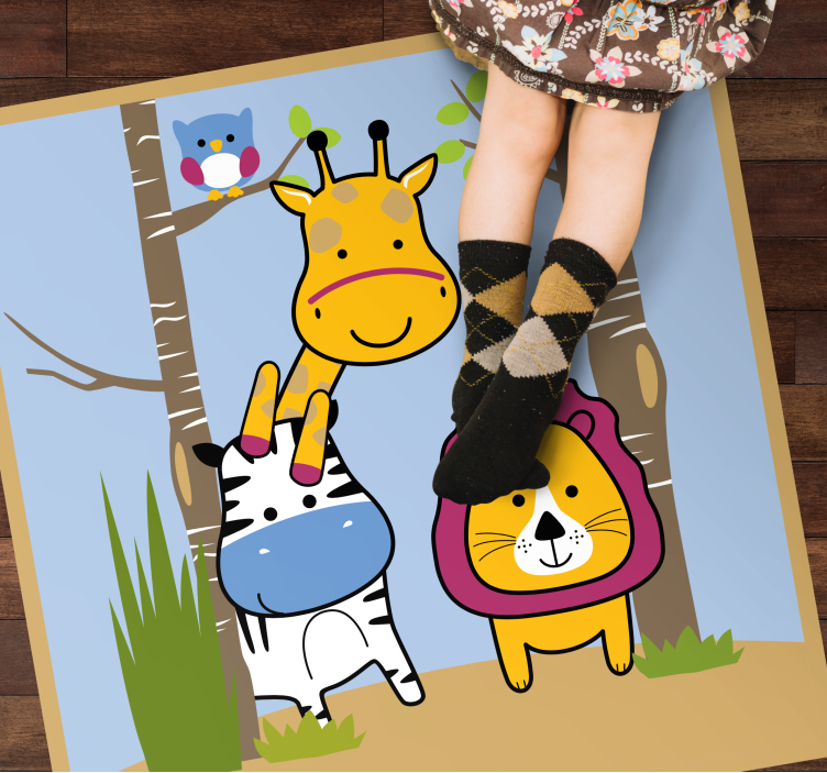 Animal Characters playroom carpet - TenStickers