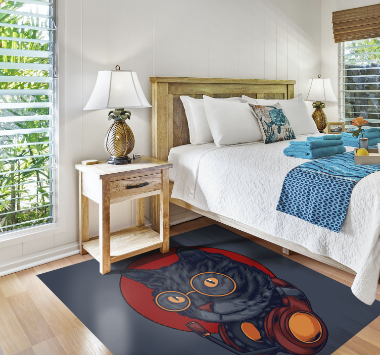 Astronaut Feline animal vinyl rug - TenStickers