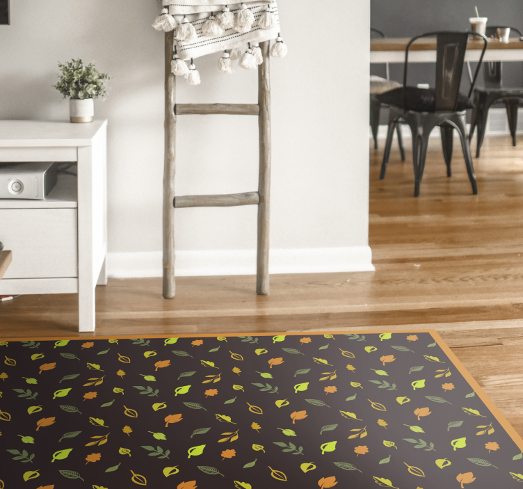 Autumnal Leaves Pattern floral vinyl rug - TenStickers