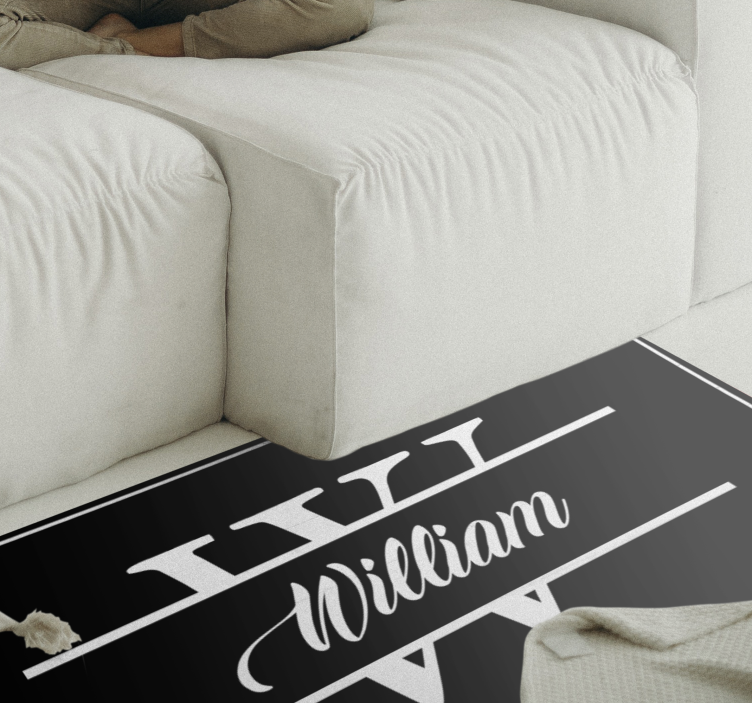 Awesome initial name personalized mat - TenStickers