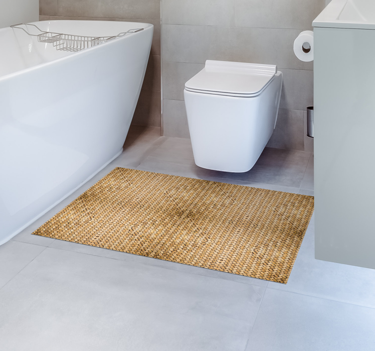 Bamboo woven effect wood effect vinyl rug - TenStickers