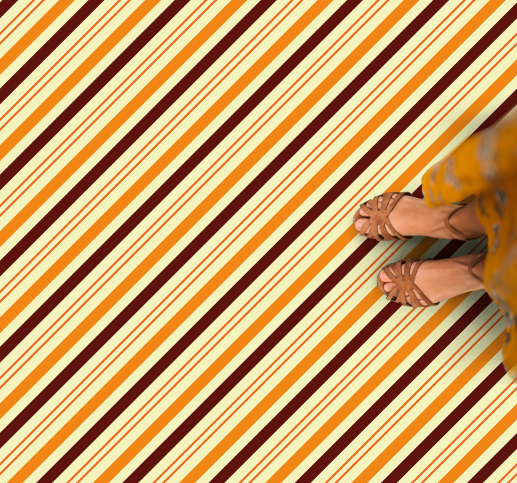 Banding Warm Hues striped vinyl rug - TenStickers