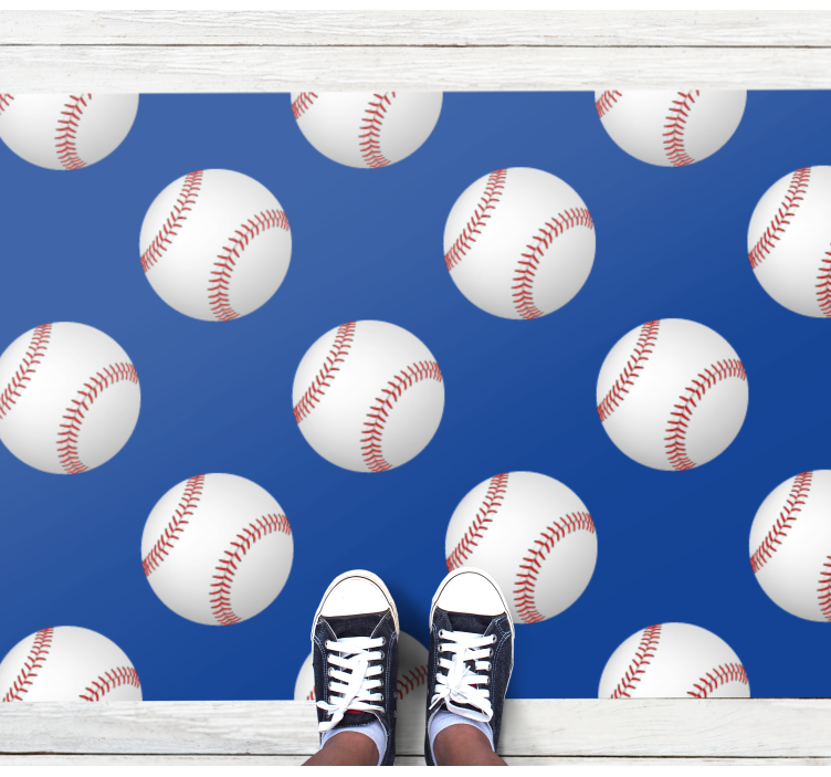 Baseball Motif game vinyl rug - TenStickers
