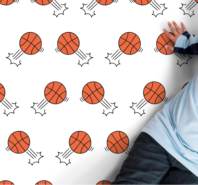 Basketball Motion Pattern kids vinyl rug - TenStickers