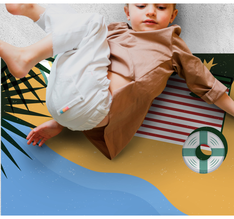 Beach Picnic Scene nature vinyl rug - TenStickers