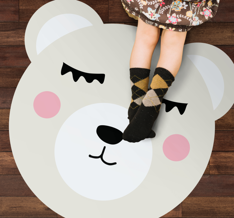 Bear Face Design playroom carpet - TenStickers