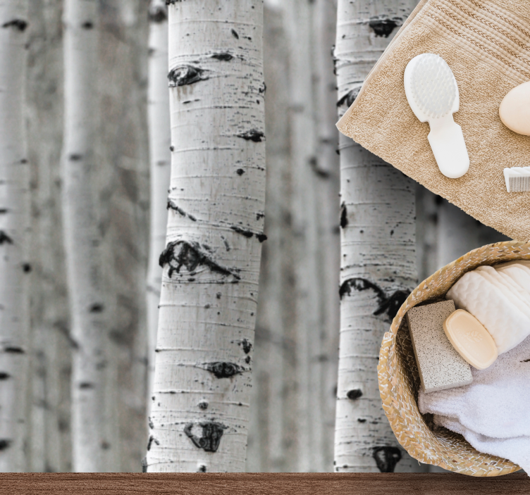 Birch Tree Forest nature vinyl rug - TenStickers