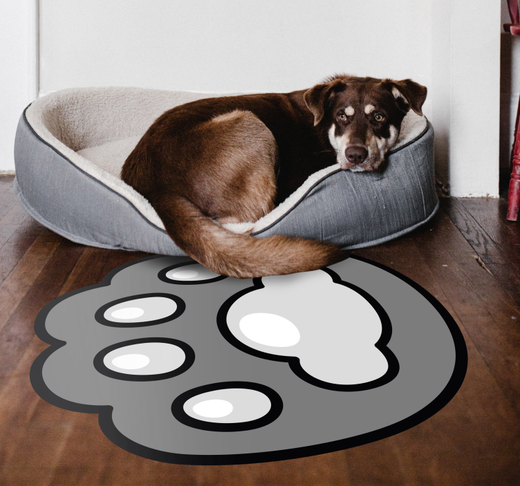 Black and white dogstooth animal print rug - TenStickers