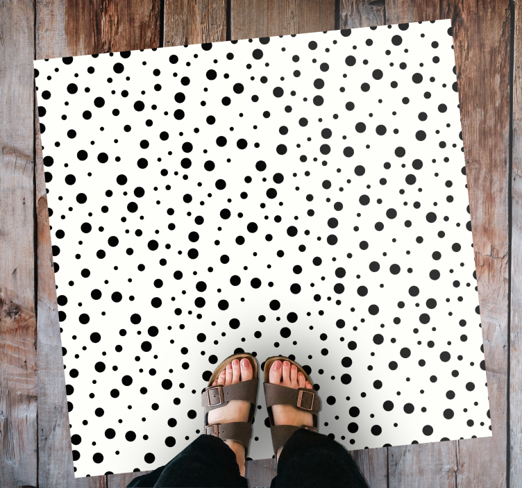 Black polka dot background bedroom rug - TenStickers