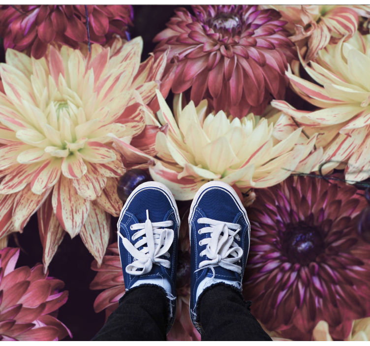 Blooming Dahlia Display floral vinyl rug - TenStickers