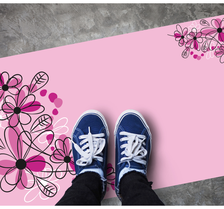 Blossom Pink Elegance floral vinyl rug - TenStickers