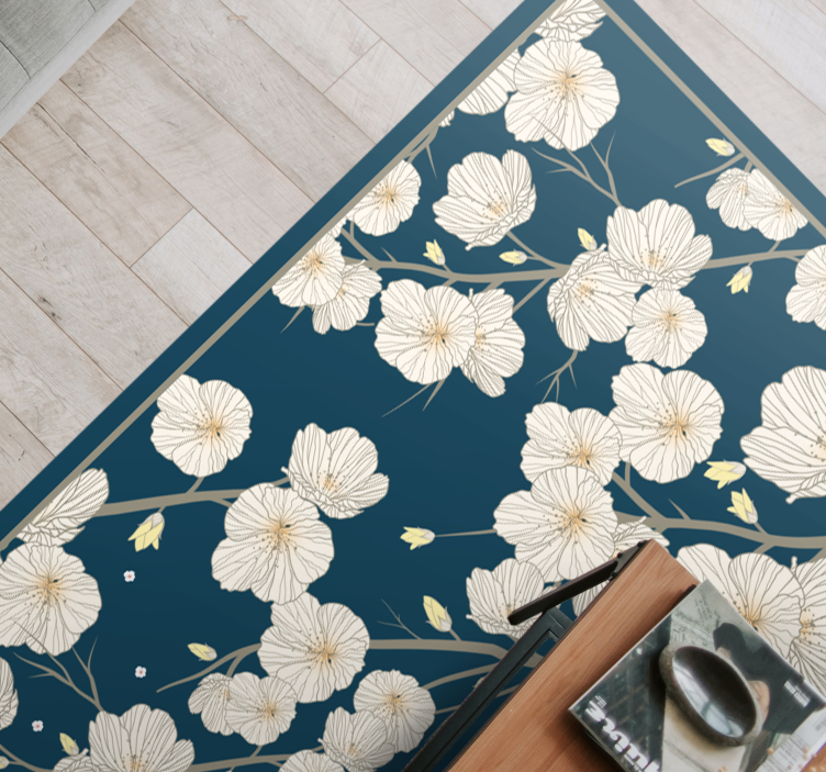 Flourishing floral arrangement floral vinyl rug - TenStickers