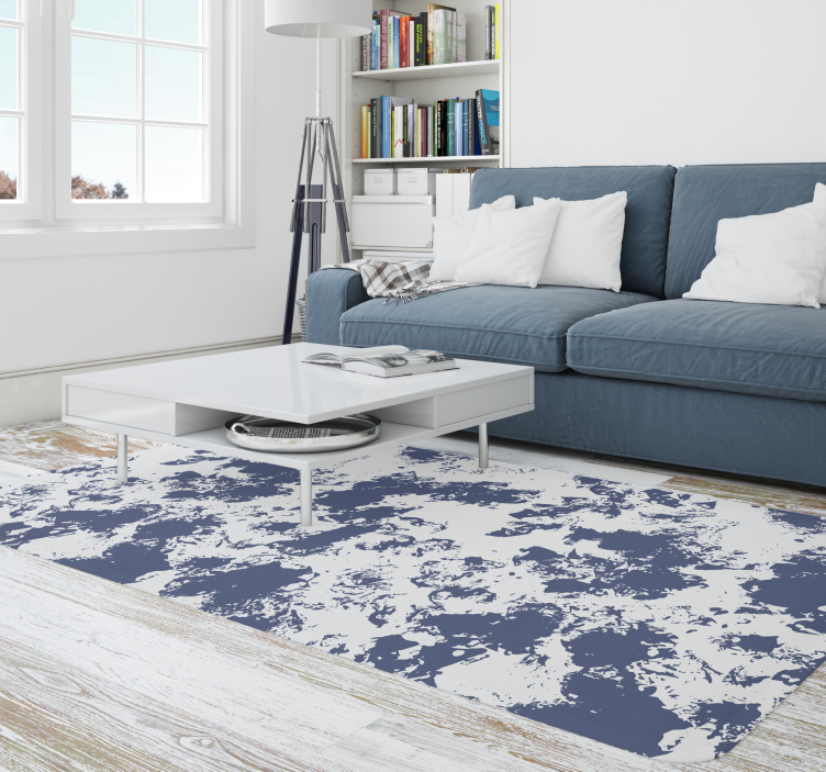 Blue Abstract Animal Pattern textured vinyl rug - TenStickers