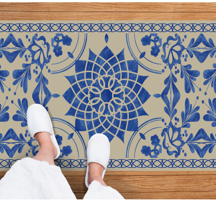 Blue vintage pattern vintage rug - TenStickers