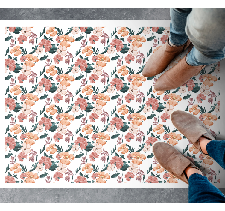 Botanical Blossoms floral rug - TenStickers