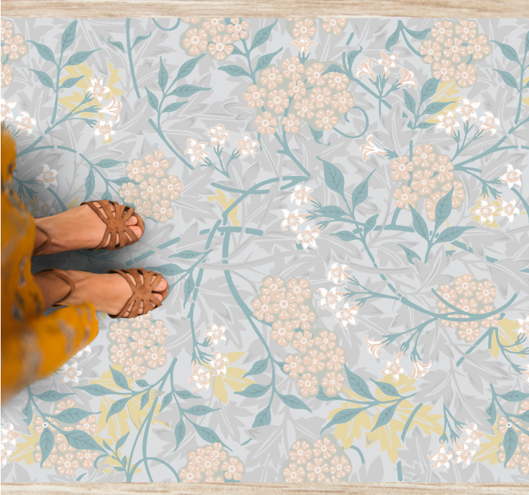 Botanical motif floral vinyl rug - TenStickers