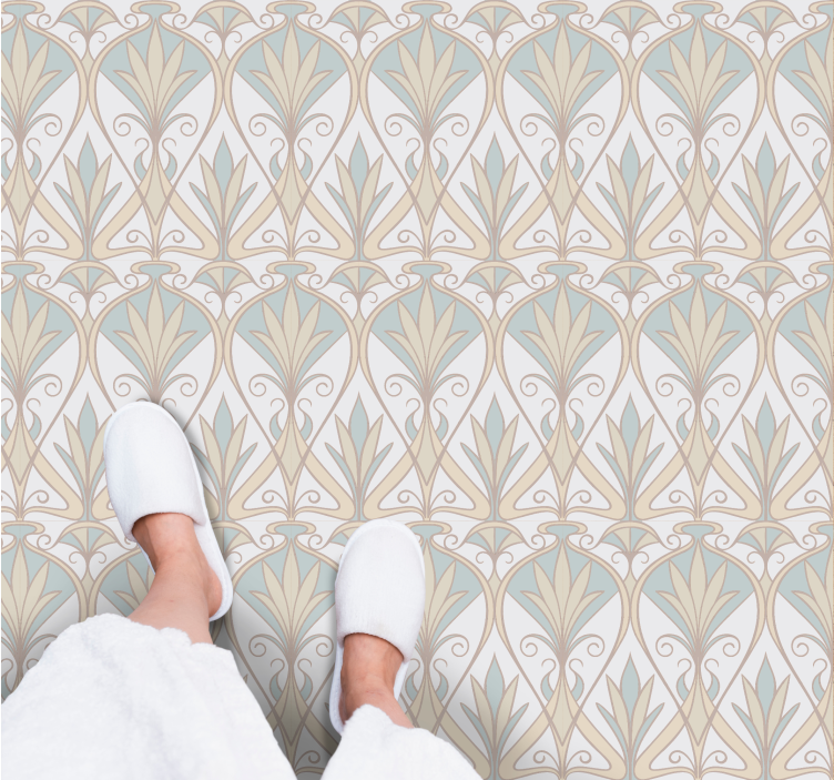 Botanical retro floral pattern vintage rug - TenStickers