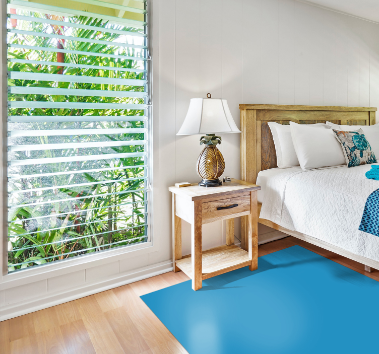 Monocolour motif blue vinyl rug - TenStickers