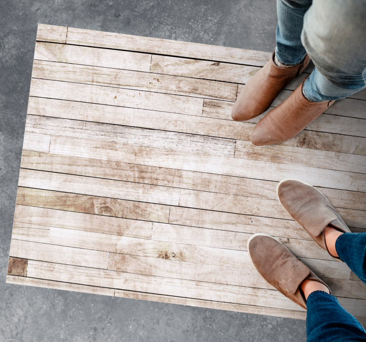 Bright planks appearance wood effect vinyl rug - TenStickers