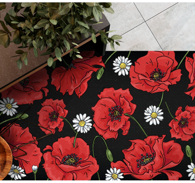 Lively Botanical Artwork floral vinyl rug - TenStickers