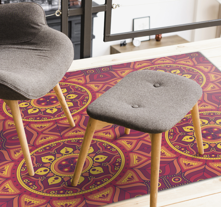 Bright colour mandala mandala vinyl rug - TenStickers