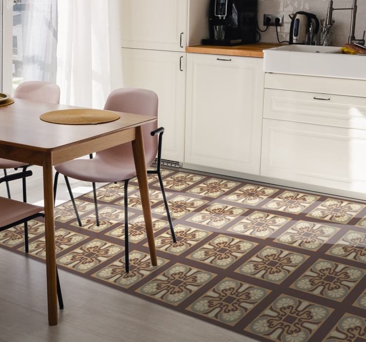 Brown Portuguese tiles tile carpet - TenStickers