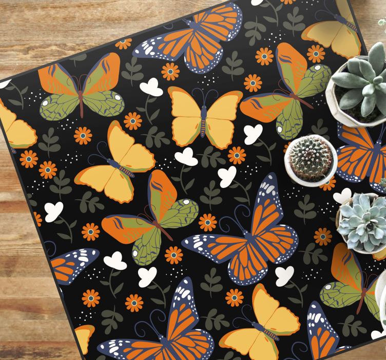 Butterfly Motif animal vinyl rug - TenStickers