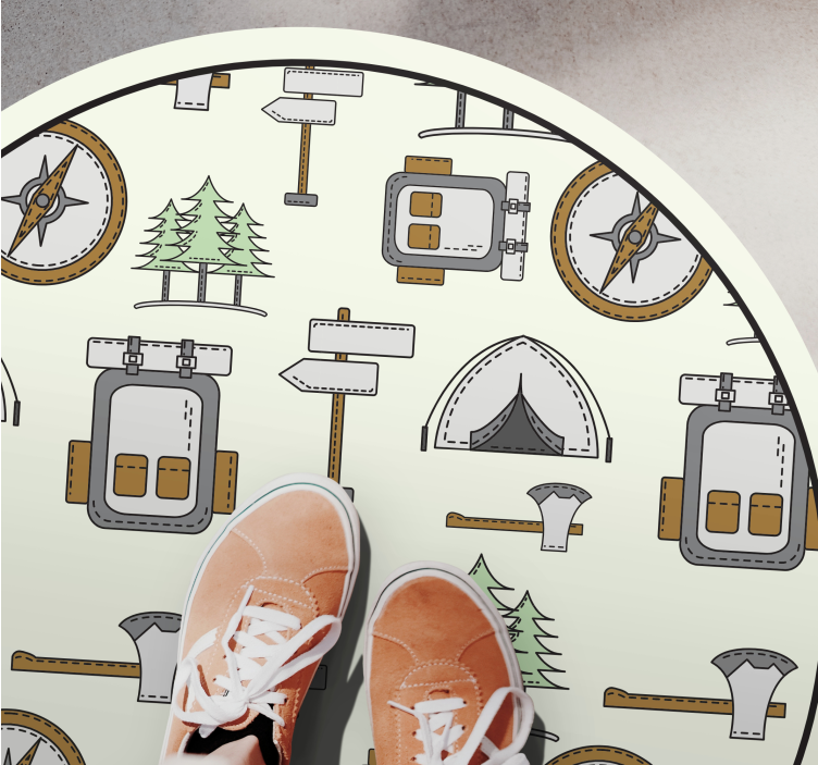 Camping Expedition Idea road vinyl rug - TenStickers