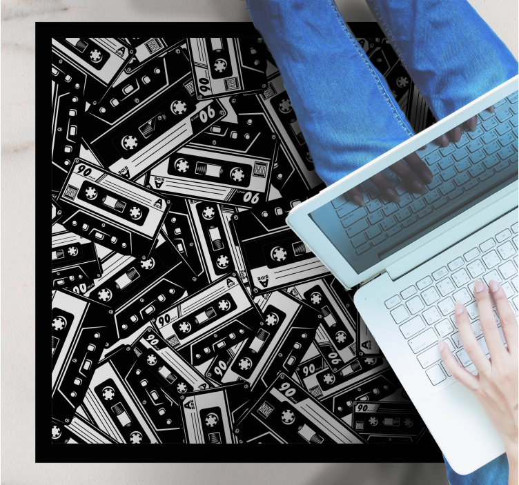 Cassette Tape Motif teen vinyl rug - TenStickers