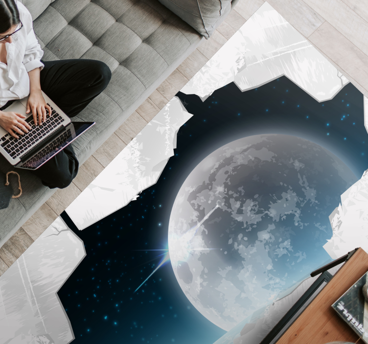 Celestial moon scene living room vinyl rug - TenStickers